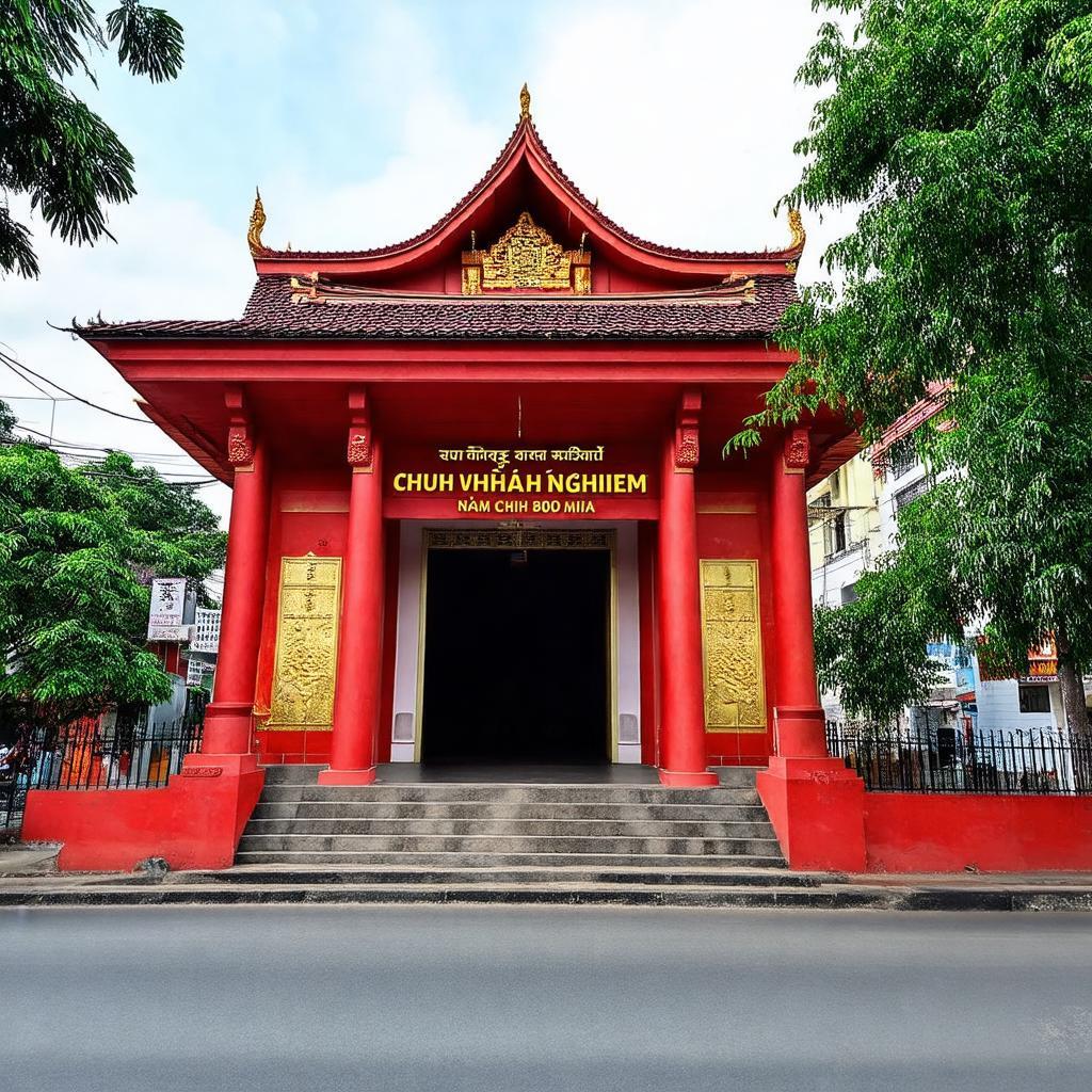 Cổng chùa Vĩnh Nghiêm Nam Kỳ Khởi Nghĩa Quận 3, biểu tượng bình yên giữa trung tâm Sài Gòn.